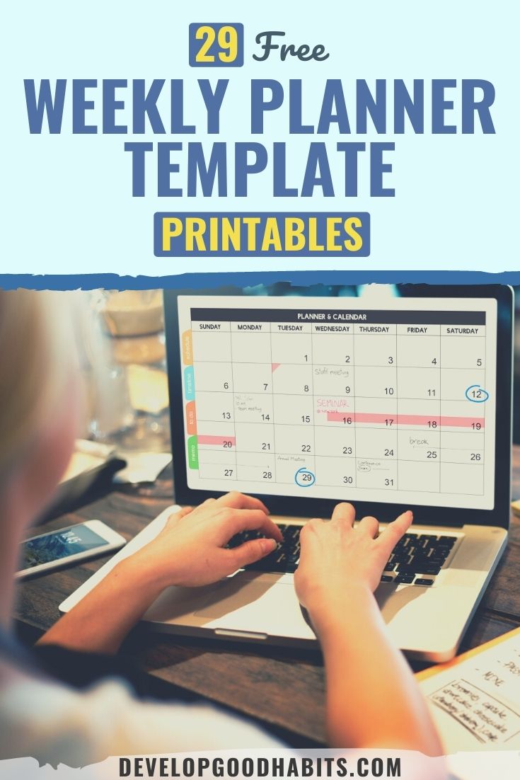 29 Free Weekly Planner Template Printables for 2022