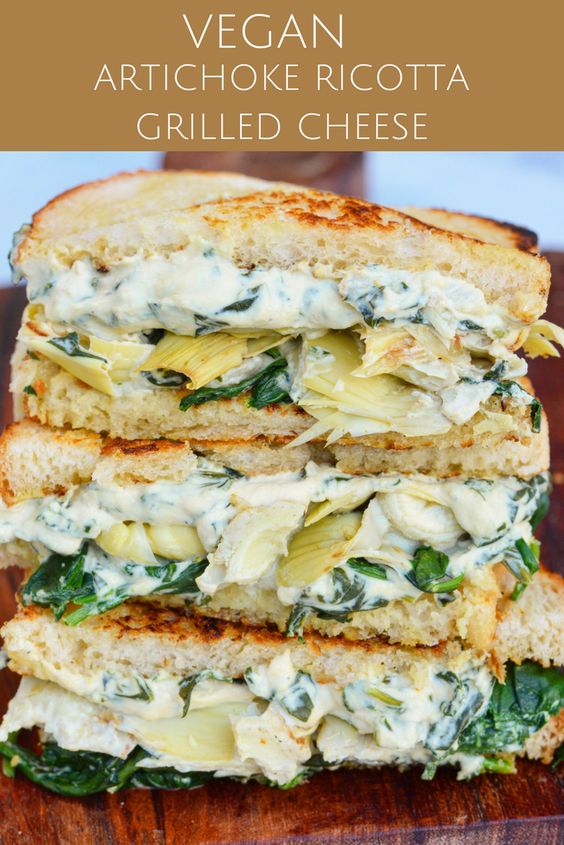 Artichoke Ricotta Grilled Cheese | simple cold vegetarian sandwiches | vegan sandwiches for school