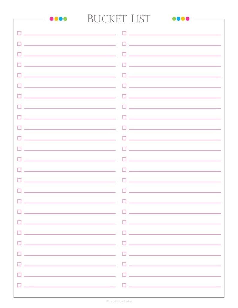 23 Printable Bucket List Templates for Your Dream Goals