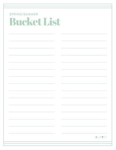 Spring Summer Bucket List Almost Makes Perfect | travel bucket list template word | bucket list template google docs