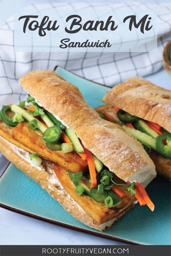Tofu Banh Mi Sandwich | vegan toasted sandwich recipe | vegan sandwich spread recipes
