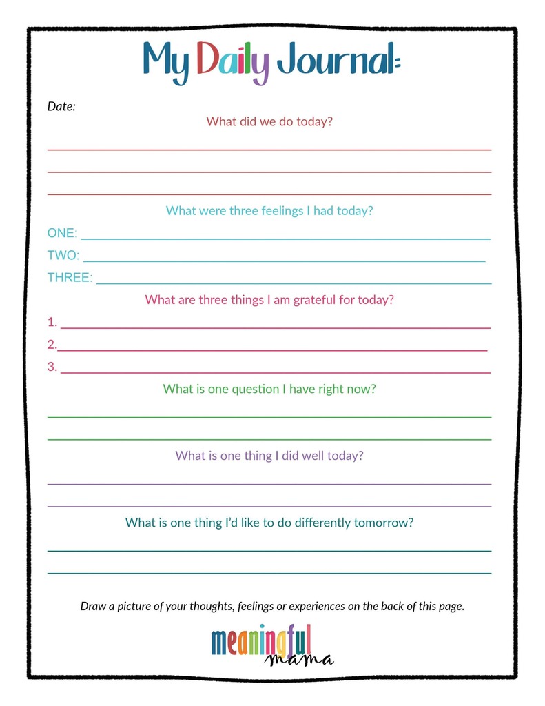 daily journal for kids | daily journal template pdf | daily journal template for students