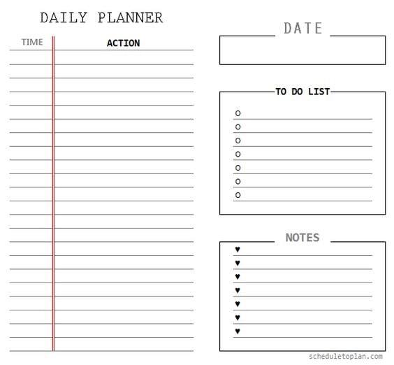 ruled daily planner | daily journal template pdf | daily journal template for students