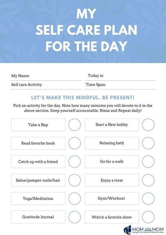 my self care plan for the day | best self care journal | self care journal template