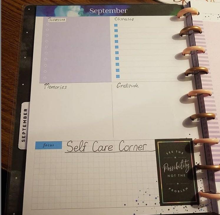 self care corner | self care journal printable | sample self care journal