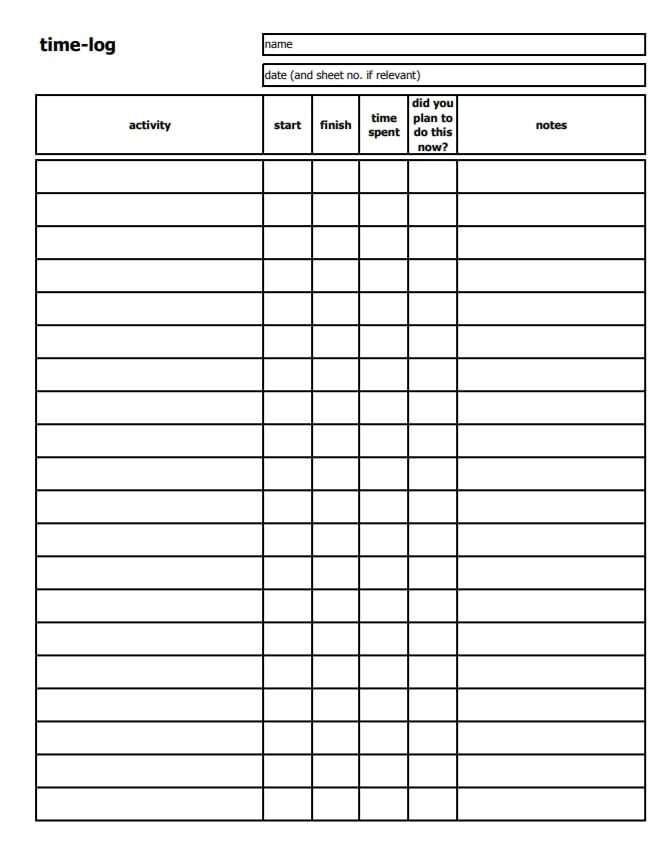 time log sheet | 24 hour time management sheet | time management worksheet for high school students