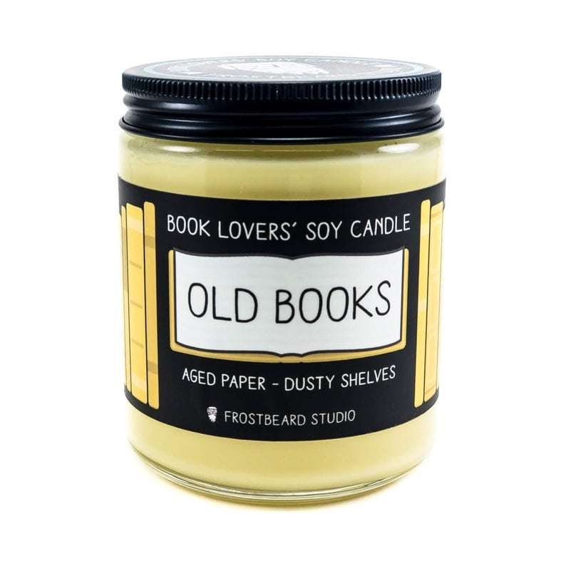 book lover's soy candle old books scent | self care gifts for moms | cheap self care gifts