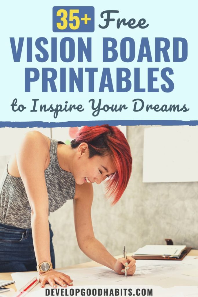 fitness vision board printables | printable vision board cards | vision board template pdf