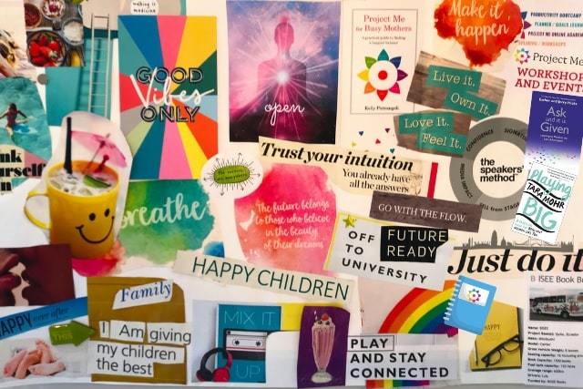 good vibes vision board | how to make a vision board | vision board categories