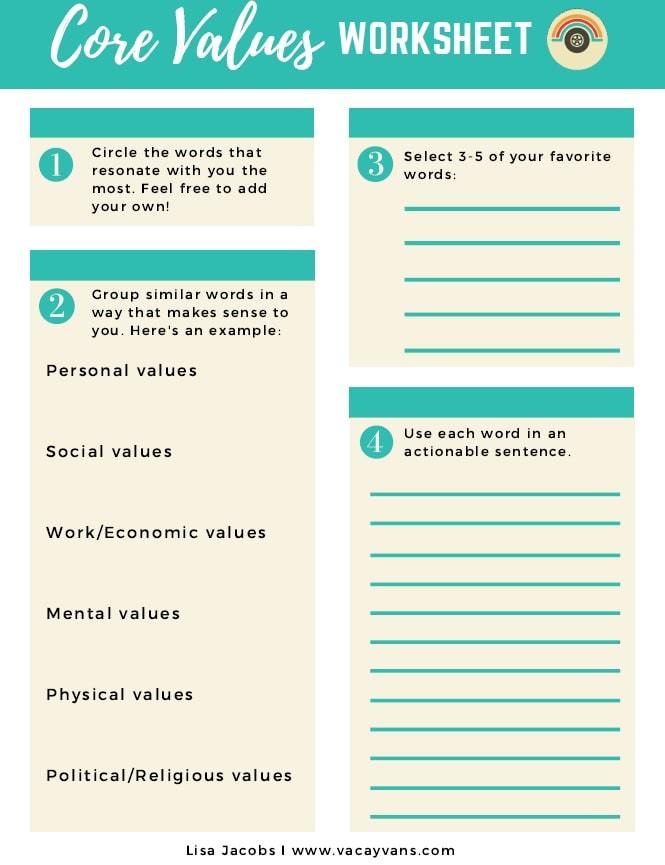 a clue on what to_do | list of values pdf | why personal core values are important