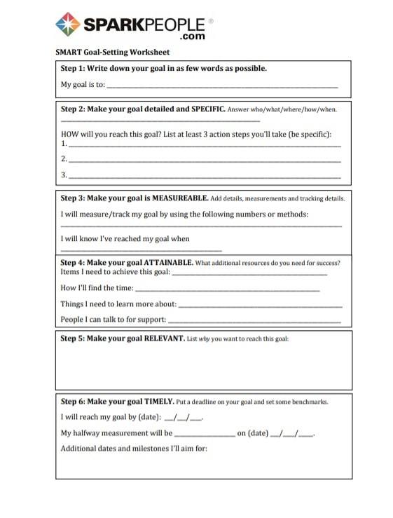 detailed smart goal setting worksheet | smart goals template google docs | smart goals template for teachers