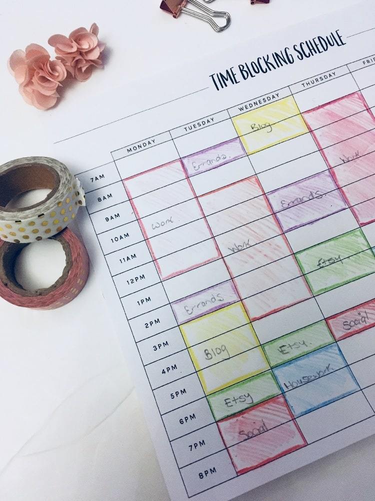 schedule | time blocking template printable free | time blocking template google sheets