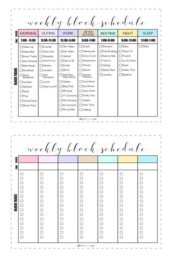9 Printable Time Blocking TEMPLATES Updated For 2022 9 Printable Time Blocking TEMPLATES Updated For 2022