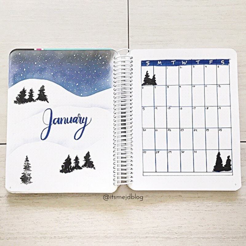 cold january | bullet journal monthly spread minimalist | bullet journal monthly spread template