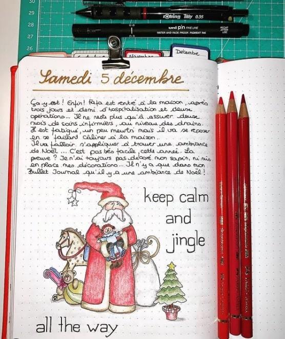 keep calm and jingle all the way | weekly bullet journal pages | bullet journal weekly vs daily