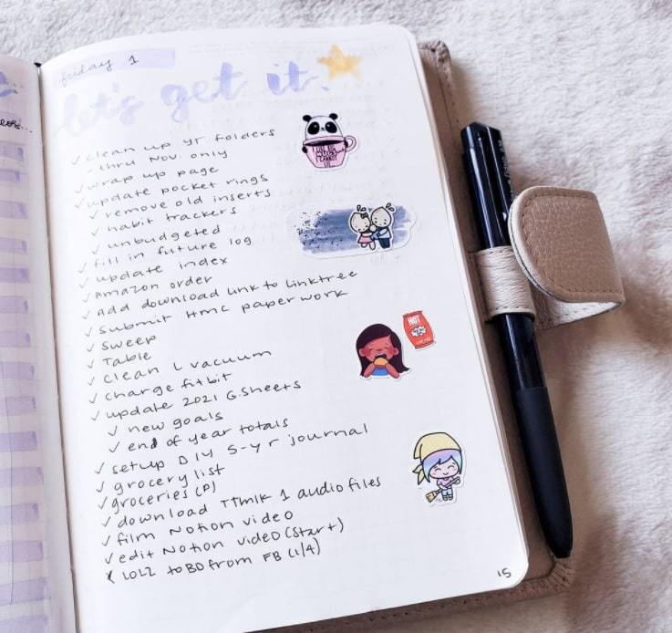 list and stickers | bullet journal advanced | bullet journal "weekly vs monthly"