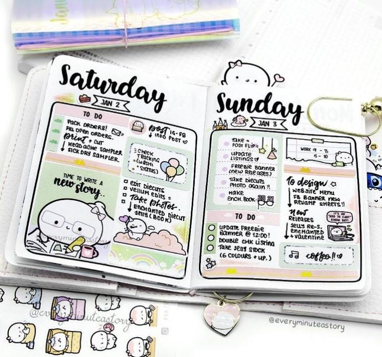 sticker charm | weekly log bullet journal | bullet journal daily goals