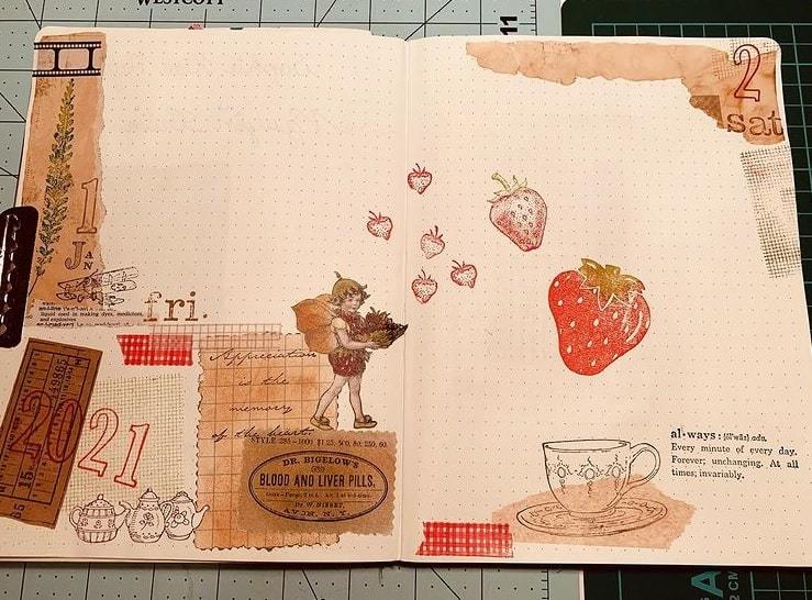 strawberries and fairies | how to keep up with bullet journal | bullet journal two notebooks