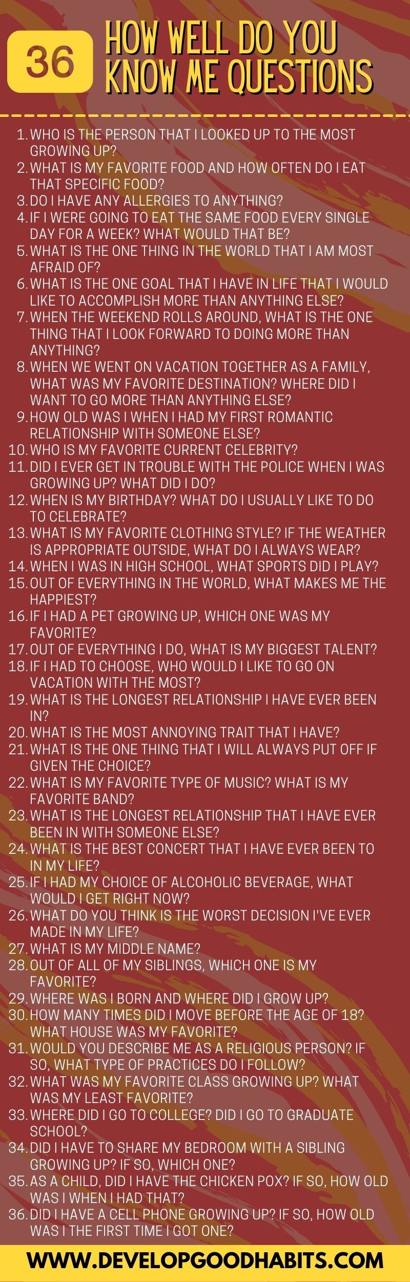 125 How Do Know Me Questions for Friends Family