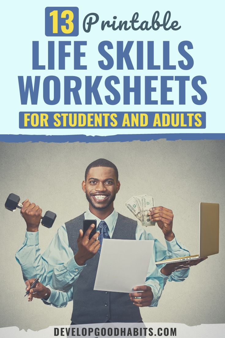 13 Printable Life Skills Worksheets for Students and Adults