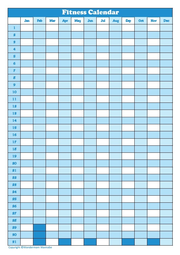 workout calendar template word | workout calendar template excel | workout calendar template editable