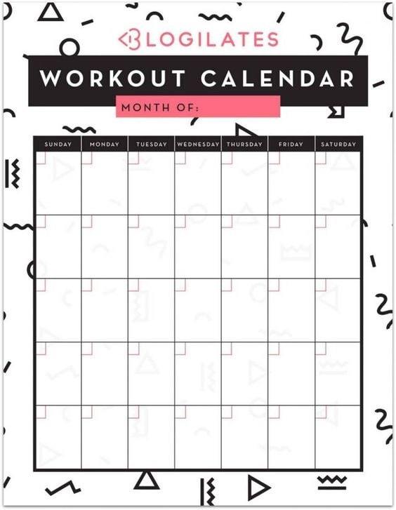 workout calendar template free | workout calendar template pdf | workout calendar template google sheets