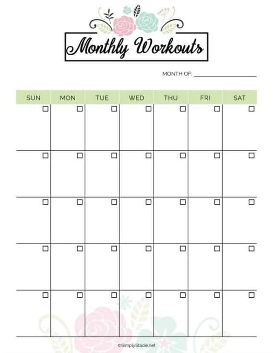 9 Free Workout Calendar Templates To Plan Your Exercise Habit