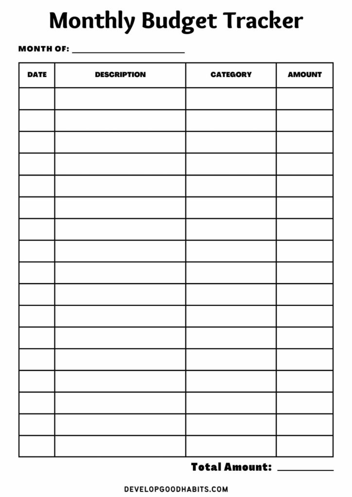 Free Printable Monthly Expenses Worksheet