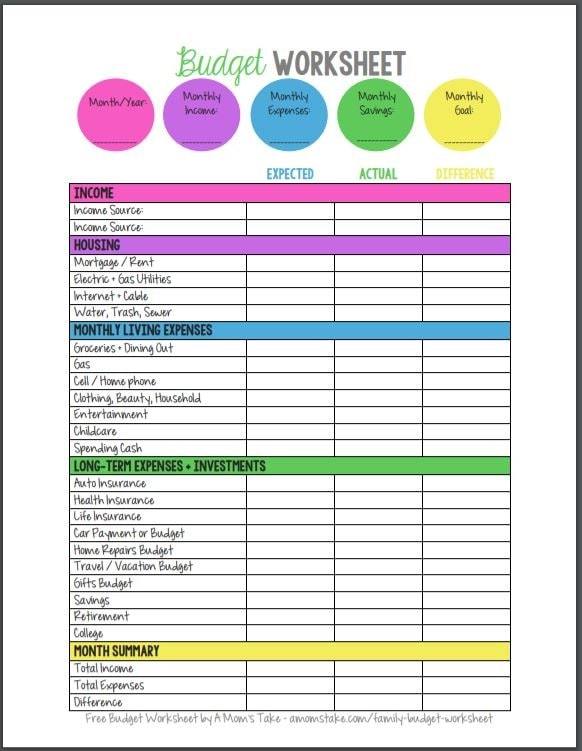 Download Printable Monthly budget tracker PDF