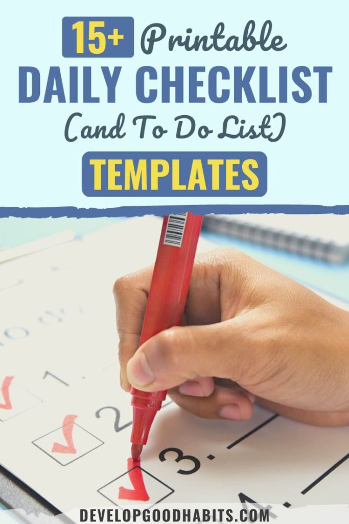 daily checklist template | daily checklist template free printable | free editable checklist template