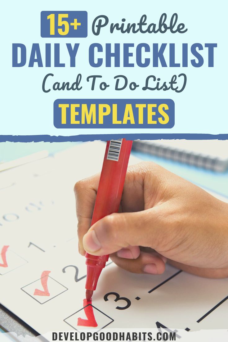 17 Printable Daily Checklist (and To Do List) Templates