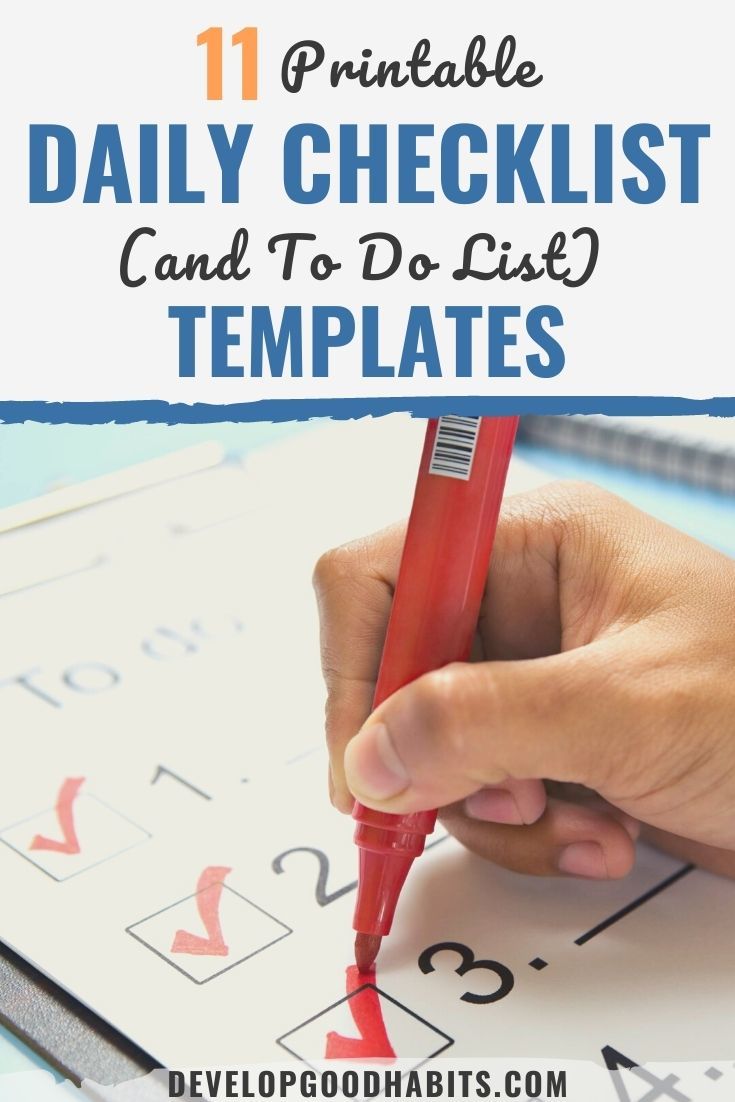 11 Printable Daily Checklist (and To Do List) Templates