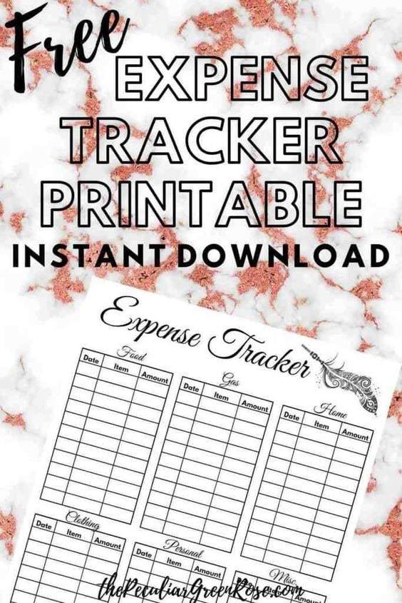 Boho Feather Expense Tracker | income and expense tracker printable | business expense tracker printable