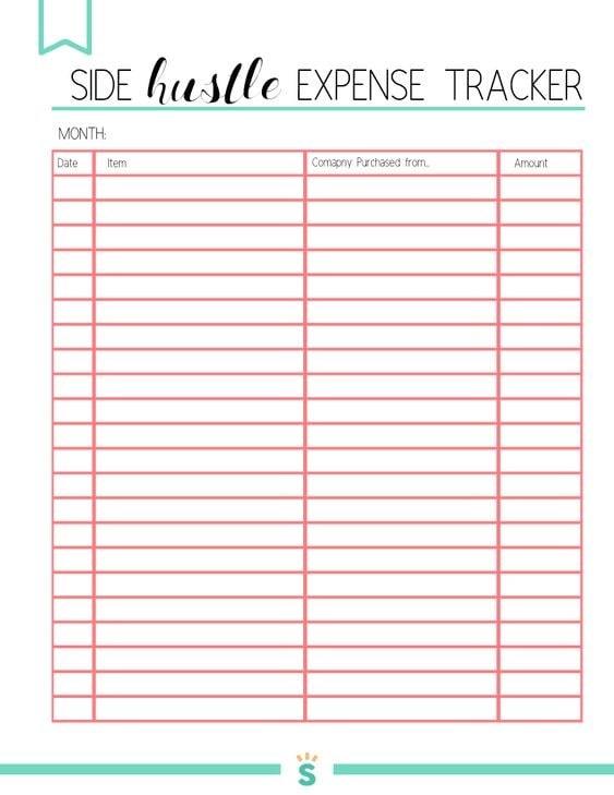 Side Hustle Expense Tracker | daily expense tracker printable | bullet journal expense tracker printable