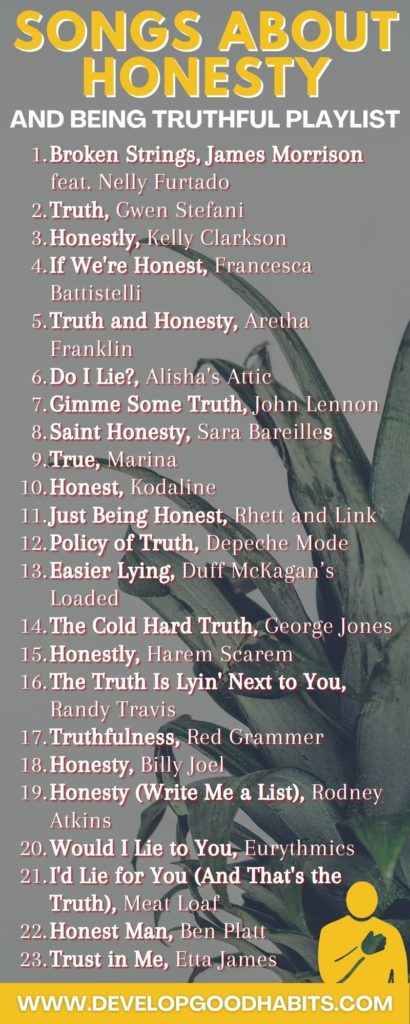 songs about honesty | being honest songs | songs about trust