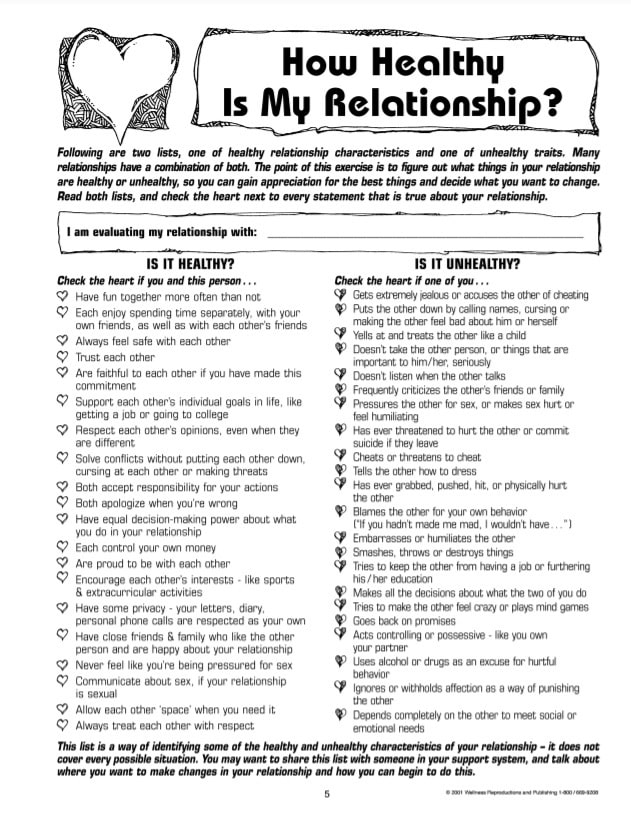 family dynamics worksheets pdf | how healthy is my relationship worksheet | healthy relationships worksheets adults pdf