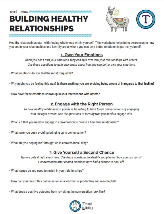 how to build healthy relationships worksheets | building healthy relationships worksheets for adults | free printable healthy relationships worksheets for youth
