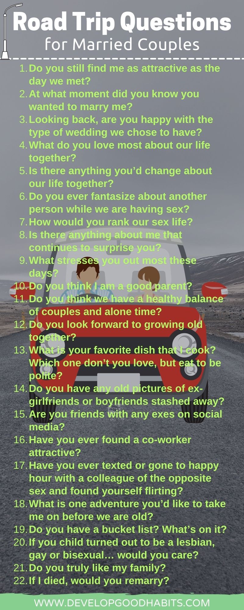 119 Road Trip Questions for Couples on Long Drive or Trip photo