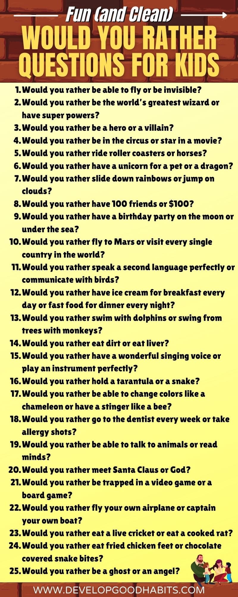 100 Would You Rather Questions For Kids - The Best Ideas for Kids