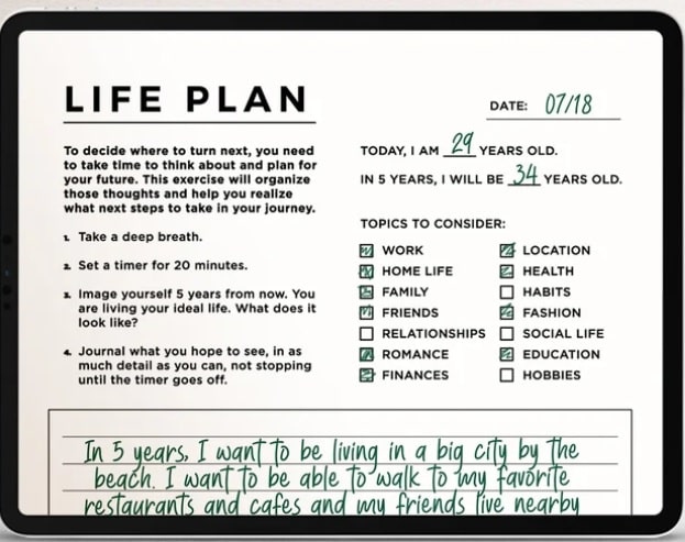 life plan template excel | life plan template free | life plan worksheet pdf