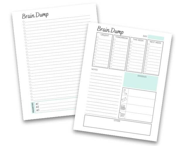 brain dump printable free | brain dump journal pdf | brain dump example