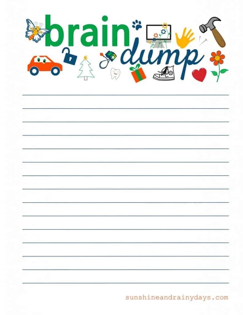 brain dump exercise | brain dump worksheet science | brain dump example