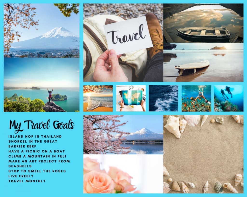 travel vision board template | how to make a travel vision board | vision board ideas