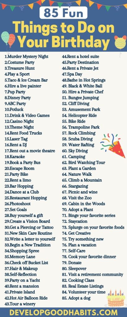 cheap things to do on your birthday | things to do on your birthday with family | Birthday idea list