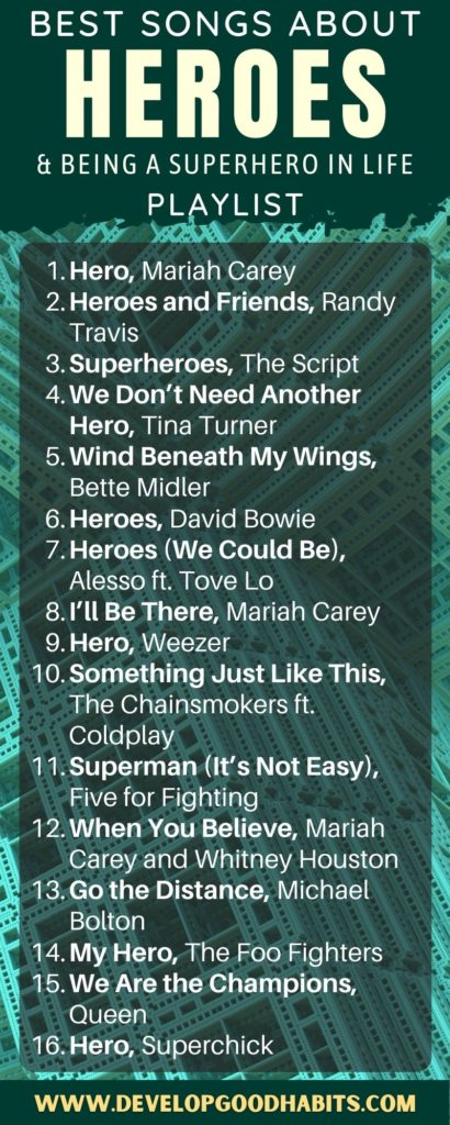 christian songs about heroes | pop songs about heroes | best hero songs