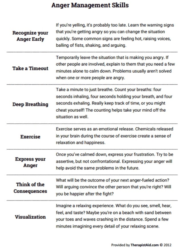 printable anger management worksheets | anger management worksheet | anger management worksheets for adults