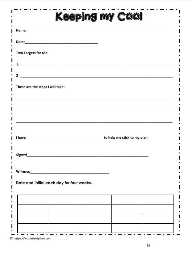 anger management worksheets for adults free | how long does it take for anger management to work | teenage anger management worksheets