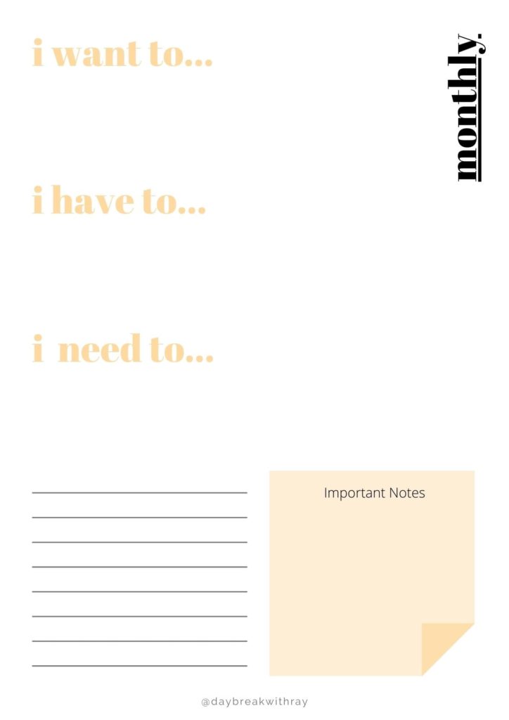 how do I make a monthly goal planner | how do you write weekly and monthly goals | monthly goals template free