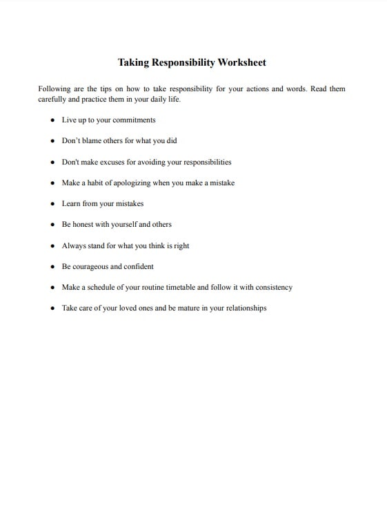 accountability worksheets for adults pdf | personal accountability pdf | accountability worksheets pdf