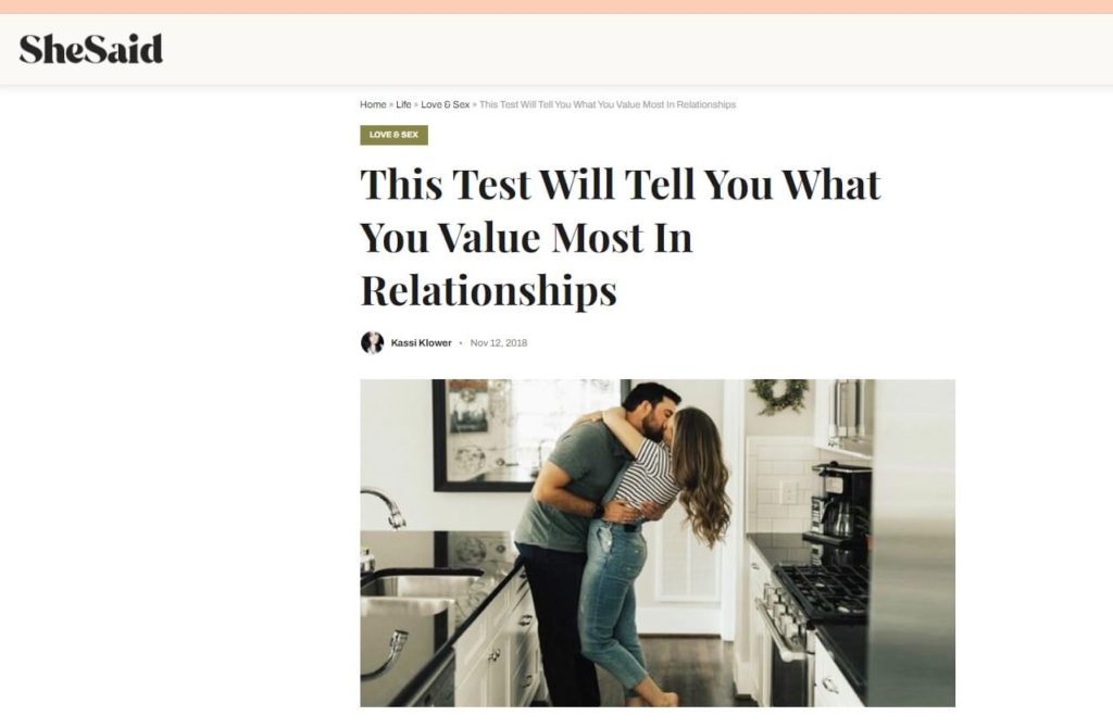 relationship personality test | relationship priority quiz | relationship values